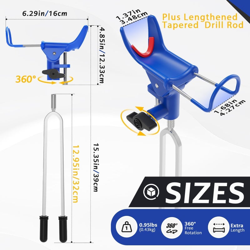 DZrudun Fishing Rod Pole Holder for Ground,Bank Fishing Rod Holder2/4 Pack,Upgraded 360Â° Adjustable Fishing Gear,Folding Catfish Equipment,Portable&Rust-Proof Pole Stand for Beach,Fishing Gift for Men - Image 4